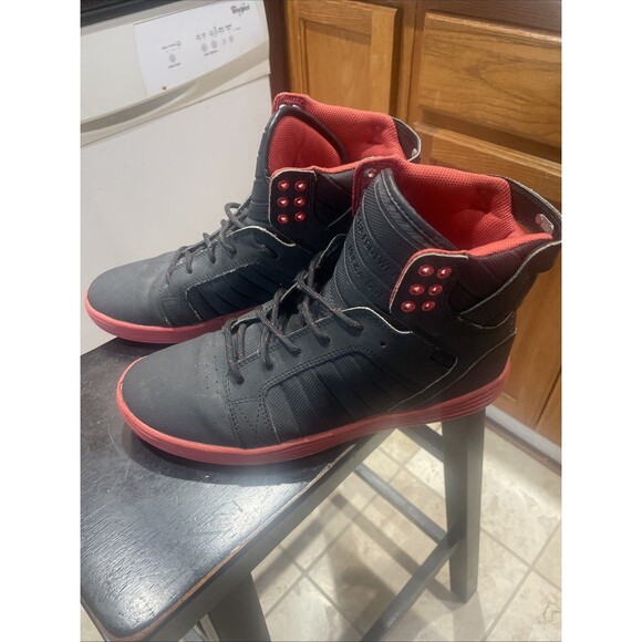 Supra Skytop Lite Black/Red 214 DX08 Muska 001 Men’s Size US 10 - Picture 2 of 5